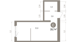 28.00 м² | 6 - 8 эт.