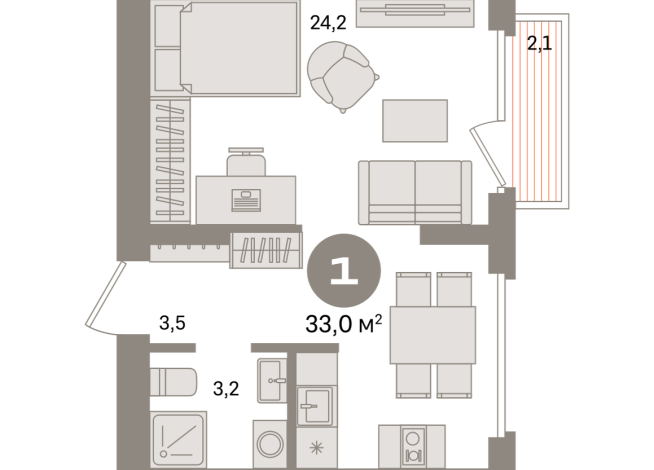 32.00 м² | 9 - 9 эт.