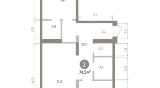 74.00 м² | 2 - 9 эт.