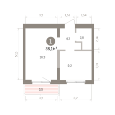 36.00 м² | 7 - 8 эт. 00