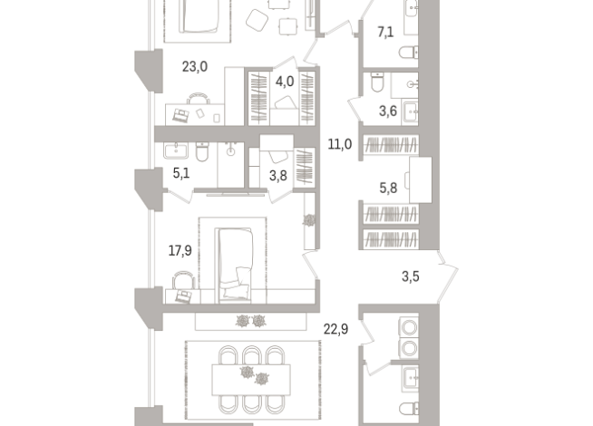 177.00 м² | 4 - 21 эт.