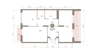 72.00 м² | 8 - 8 эт.