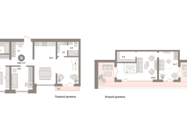 160.00 м² | 7 - 9 эт.