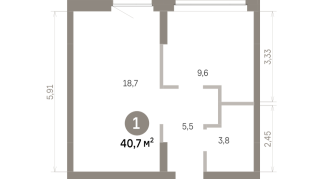40.00 м² | 3 - 9 эт.