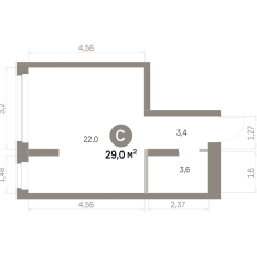 28.00 м² | 3 - 16 эт. 00