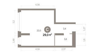 28.00 м² | 3 - 16 эт.