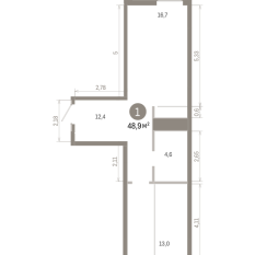 48.00 м² | 6 - 8 эт. 00