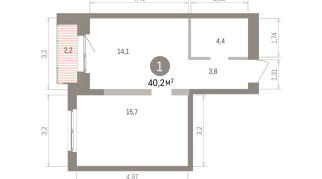 40.00 м² | 9 - 15 эт.