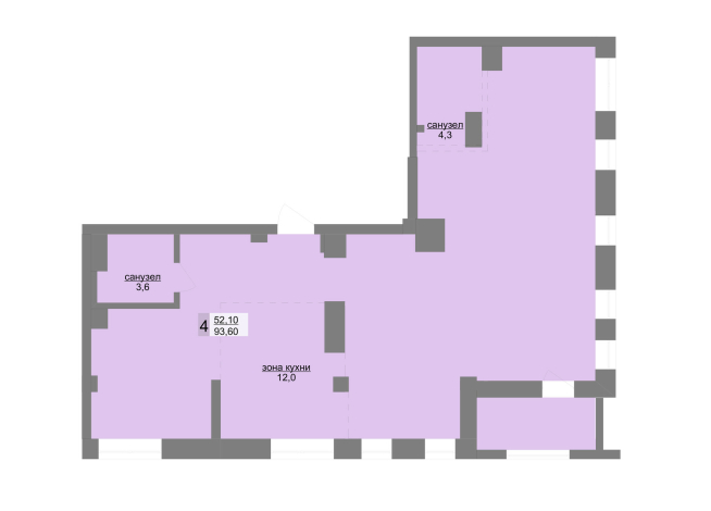 94.80 м² | 26 - 30 эт.