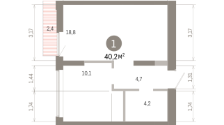 40.00 м² | 3 - 8 эт.