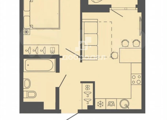 1-к квартира | 32.20 м² | 7 - 18 эт.