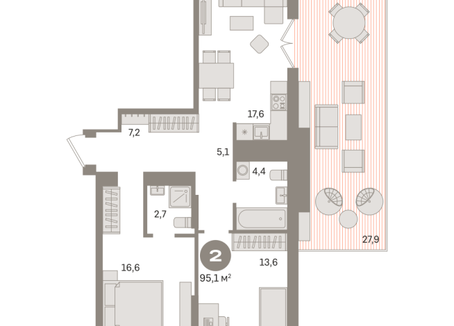 95.00 м² | 9 - 9 эт.