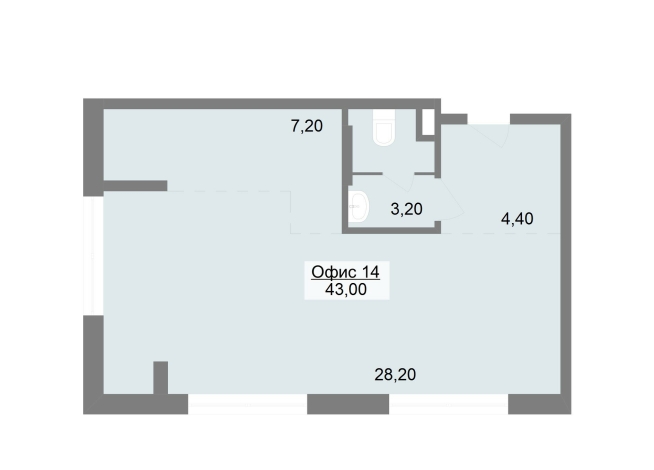 43.00 м² | 2 - 10 эт.