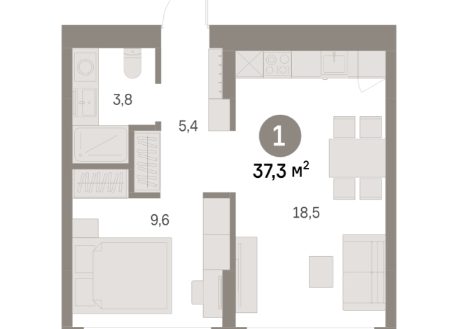 37.00 м² | 2 - 8 эт.