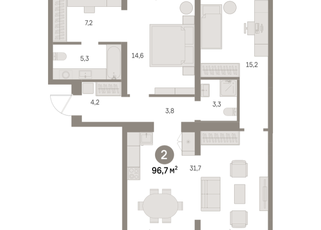 96.00 м² | 7 - 8 эт.