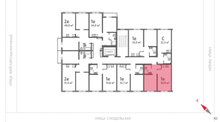 34.00 м² | 3 - 8 эт.