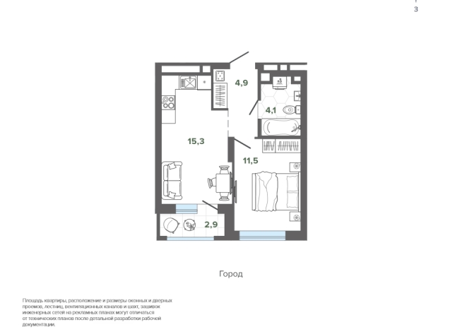38.70 м² | 4 - 25 эт.