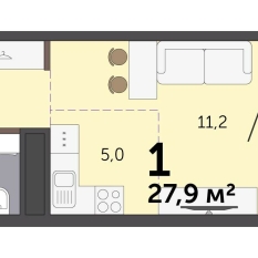 27.90 м² | 15 - 19 эт. 00