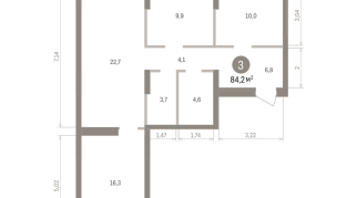 84.00 м² | 9 - 9 эт.