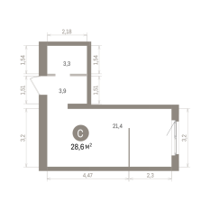 28.00 м² | 2 - 8 эт. 00