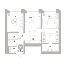 79.00 м² | 12 - 25 эт. 00