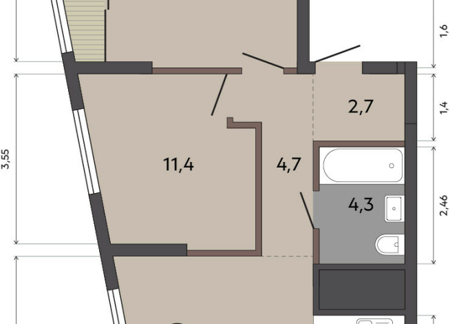 53.00 м² | 23 - 31 эт.