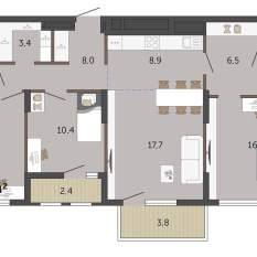 95.50 м² | 10 - 19 эт. 00