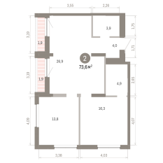 73.00 м² | 6 - 7 эт. 00