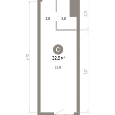 32.00 м² | 17 - 25 эт. 00