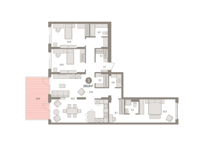 150.00 м² | 2 - 16 эт.