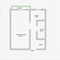 1-к квартира | 31.80 м² | 7 - 9 эт. 70