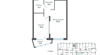 46.77 м² | 12 - 25 эт.