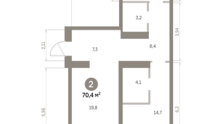 70.00 м² | 7 - 9 эт.
