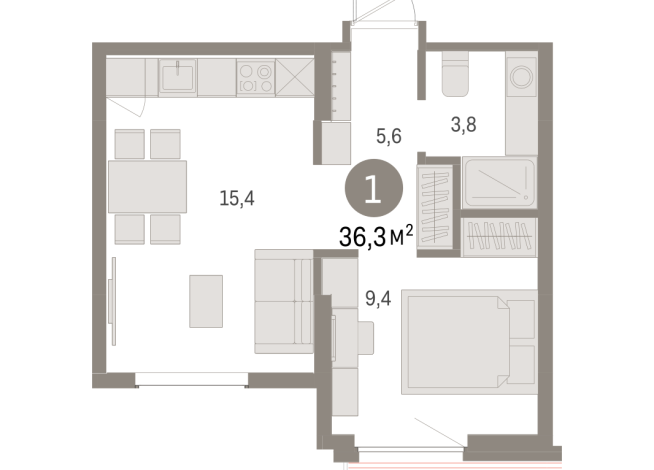 36.00 м² | 5 - 8 эт.