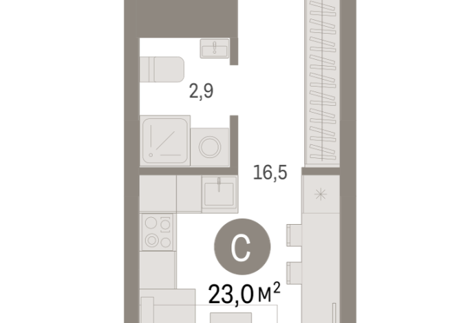 22.00 м² | 3 - 8 эт.