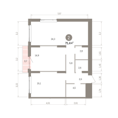 75.00 м² | 9 - 16 эт. 00