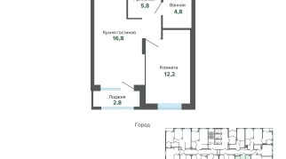 42.30 м² | 2 - 25 эт.