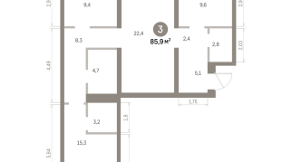 85.00 м² | 3 - 8 эт.