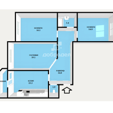 3-к квартира | 85.50 м² | 2 - 14 эт. 60