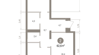 62.00 м² | 4 - 7 эт.