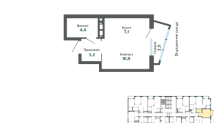 28.43 м² | 12 - 25 эт.
