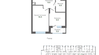 42.24 м² | 7 - 25 эт.