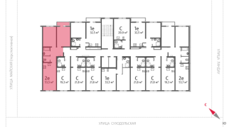 53.50 м² | 5 - 8 эт.