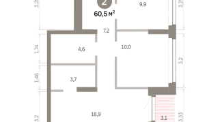 60.00 м² | 4 - 9 эт.