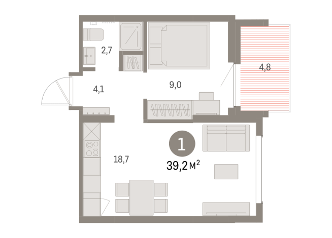 39.00 м² | 9 - 9 эт.