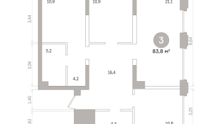 83.00 м² | 3 - 17 эт.