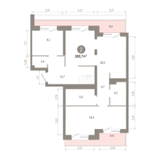 166.00 м² | 7 - 7 эт. 00