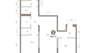 90.00 м² | 2 - 8 эт.