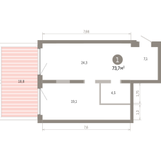 73.00 м² | 2 - 16 эт. 00