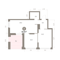 62.00 м² | 4 - 16 эт. 00